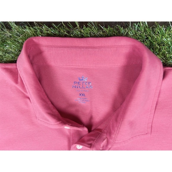 Peter Millar Men's Seaside Wash Polo Shirt, XXL, Pink and Blue Striped - Picture 4 of 9